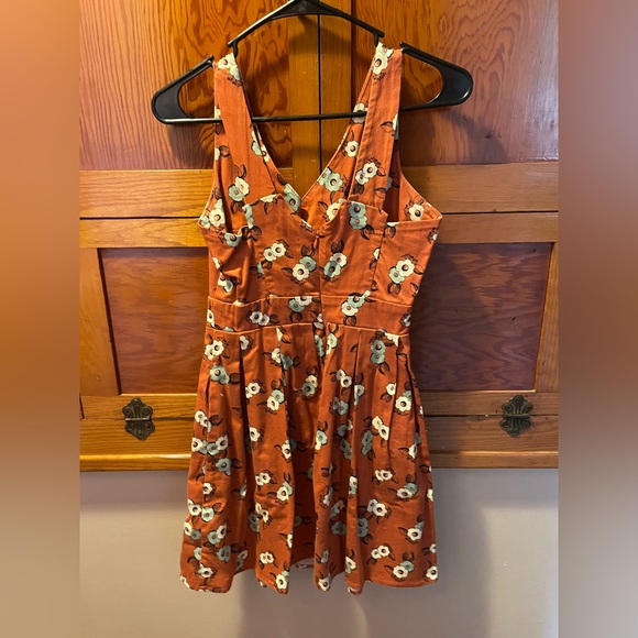 ModCloth Orange Floral Dress - Picture 2 of 4